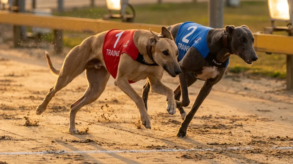 Greyhound forecast bet example showing first and second place predictions